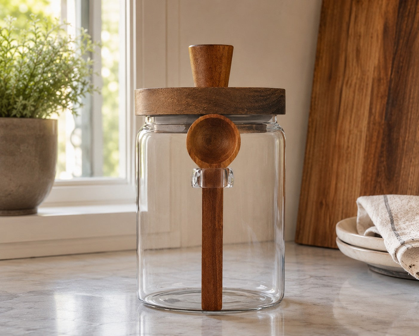 Acacia Wood Lid with Spoon